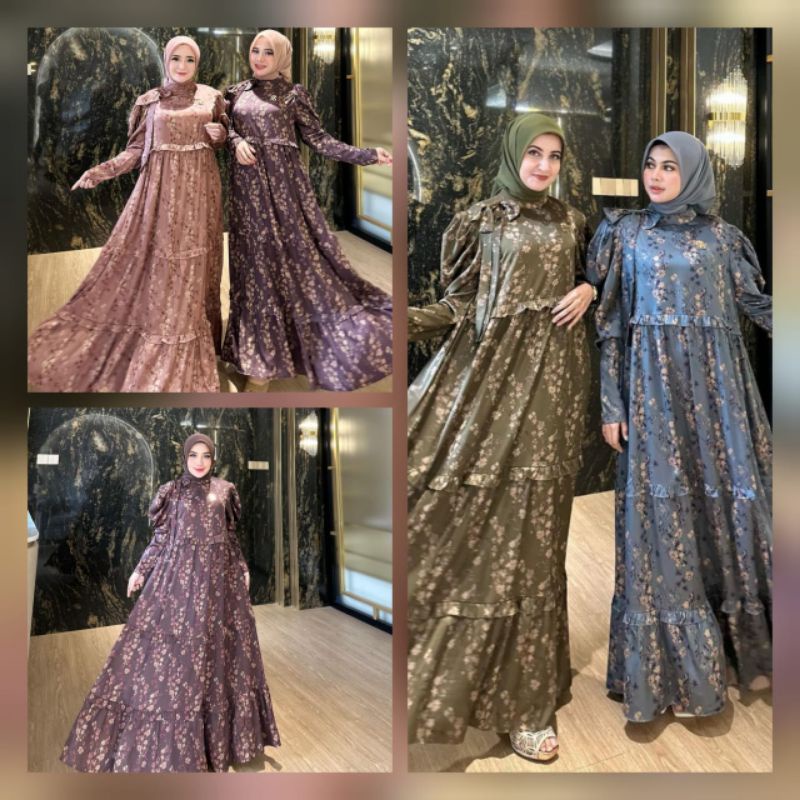 Dress Rempel Flower Bertingkat Shellasaukia