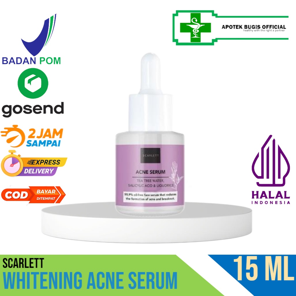 Scarlett Whitening Acne Serum - 15 ml Serum Mencerahkan Kulit