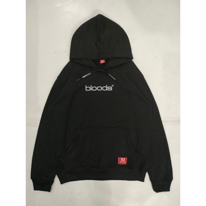 Jaket Hoodie Bloods Hitam - Sweater Hoodie Bloods Hitam Termurah
