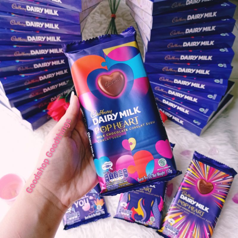 Cadbury Dairy Milk PoP Heart Cokelat Susu 150 Gr