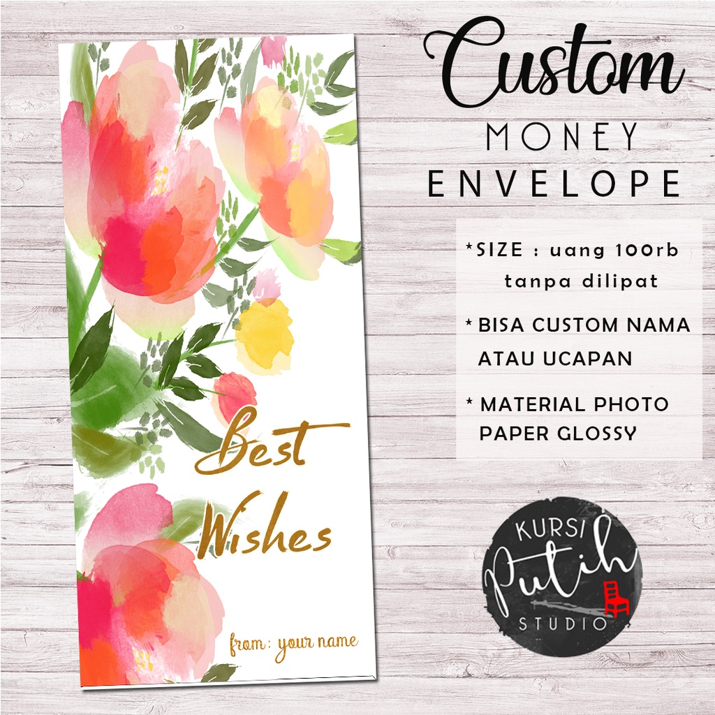 

money envelope / amplop uang / wedding / angpao motif flower wishes