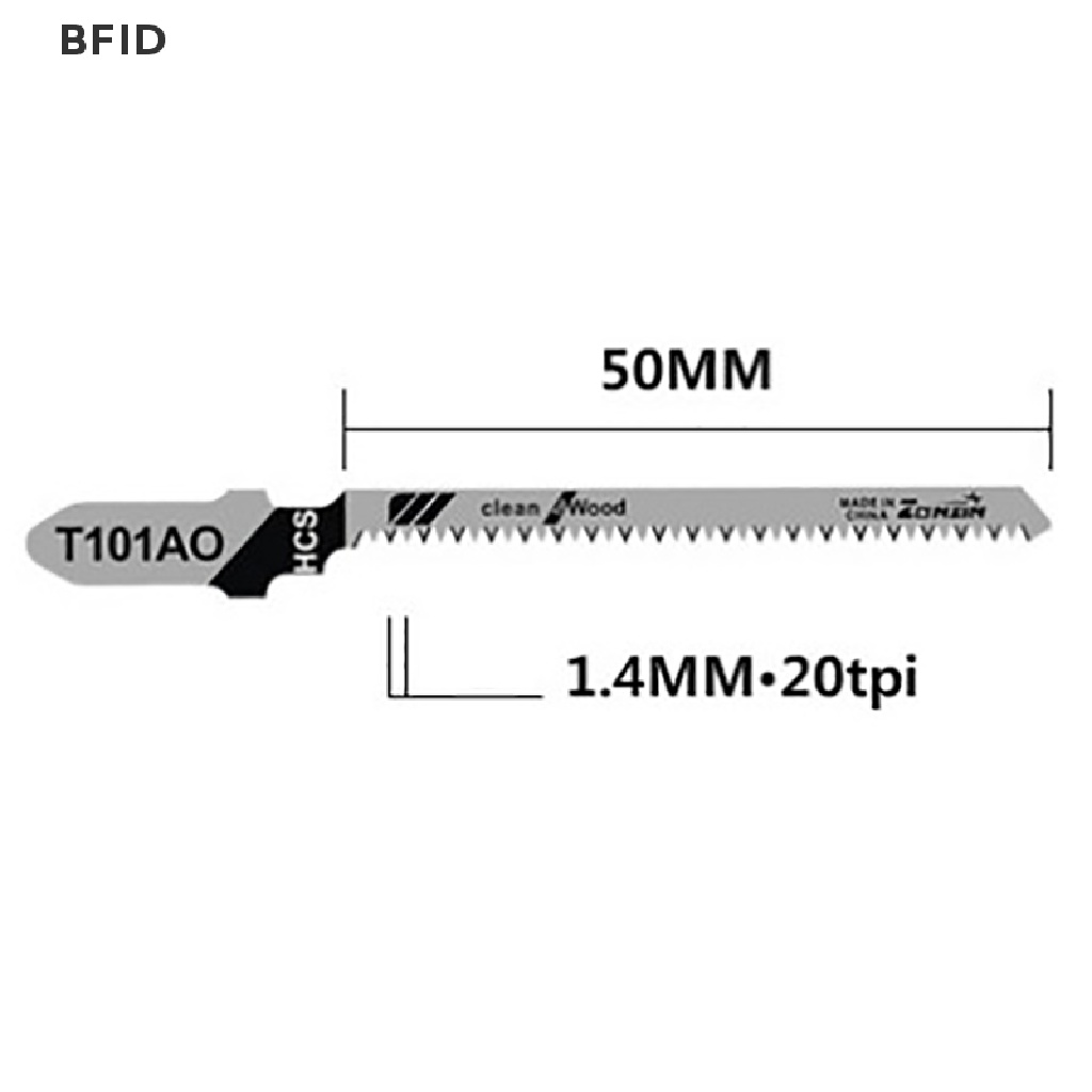 [BFID] 5pcs T101AO HCS T-Shank Jig Blades Curve Cutg Alat Untuk Kayu Plastik [ID]