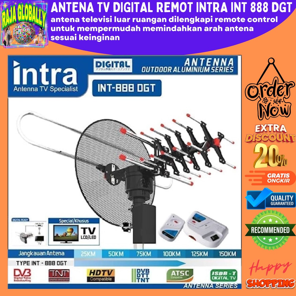 ANTENA TV DIGITAL REMOT INTRA INT 888 DGT ANTENA LUAR ANTENA TV DIGITAL INTRA ANTENA TV DIGITAL INDOOR OUTDOOR ANTENA DIGITAL INTRA