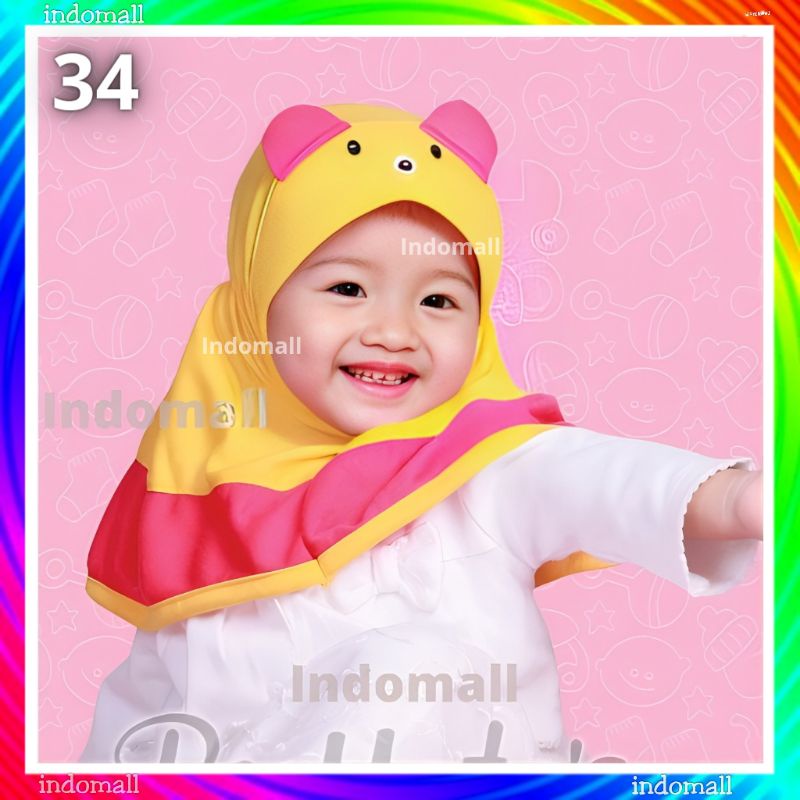 Jilbab Bayi Perempuan PERMATA 0 6 12 Bulan Up 2th Kerudung Hijab Jilbab Anak Bayi Baby Newborn Jilba
