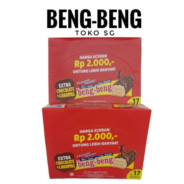 

Beng beng extra chocolate & caramel [ 1 bok isi 17 pcs ]