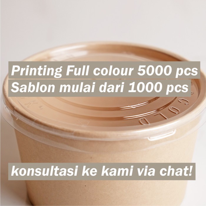 

Ukf5Pc6F4H (Kuliner.Kita) Paper Bowl 650Ml Brown Kraft Cokelat / Mangkok Kertas 650Ml /Bowl 22Oz