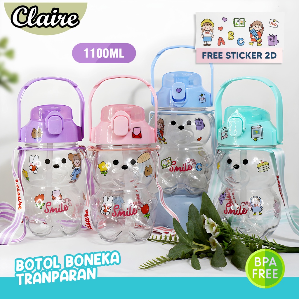 BOTOL BONEKA POLOS 1,1Liter / BOTOL MINUM POLOS BONEKA / BOTOL VIRAL TERMURAH 1100ML