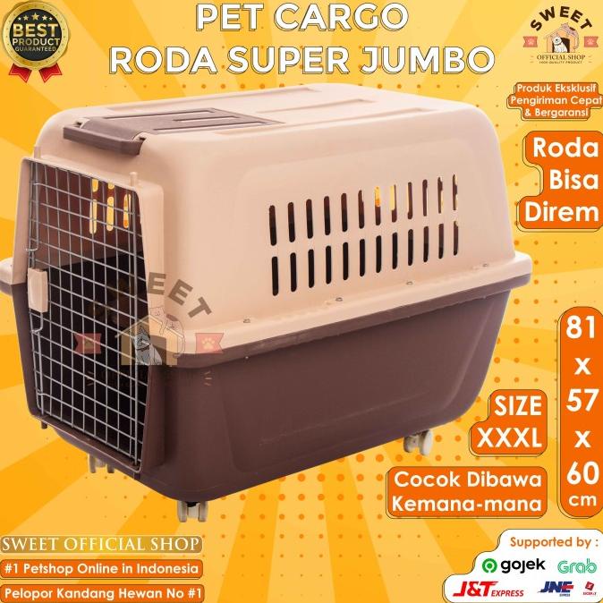PET CARGO RODA SUPER JUMBO SIZE 3XL 81x57x60 - PET CARRIER BONUS TRAY