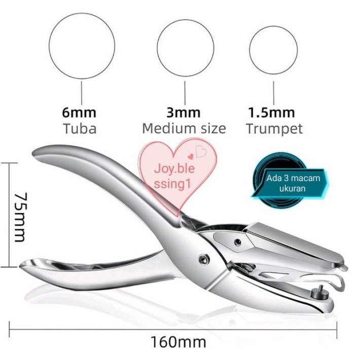 

Kol Ready! Punch Hole 1.5 Mm 3 Mm /Pembolong Kertas Hang Tag Satu Lubang