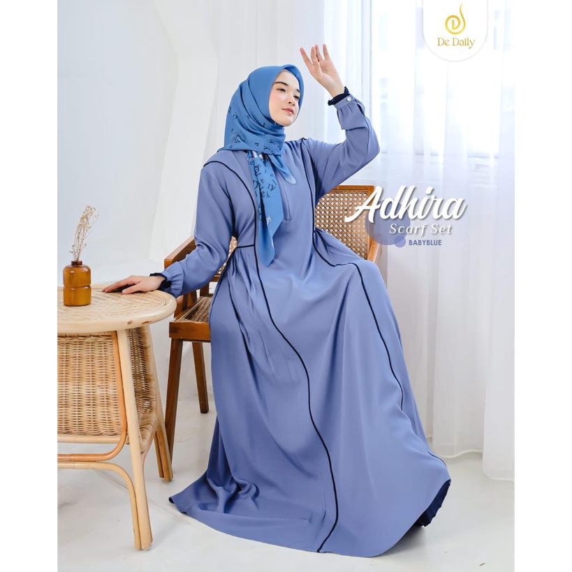 gamis set scraf standar adhira series original De daily terbaru