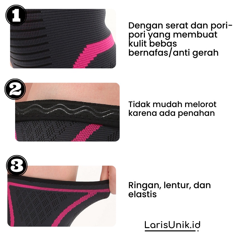 Deker Lutut Knee Compression Pad Support Alat Olahraga Perlengkapan Fitness Pelindung Kaki Elastis