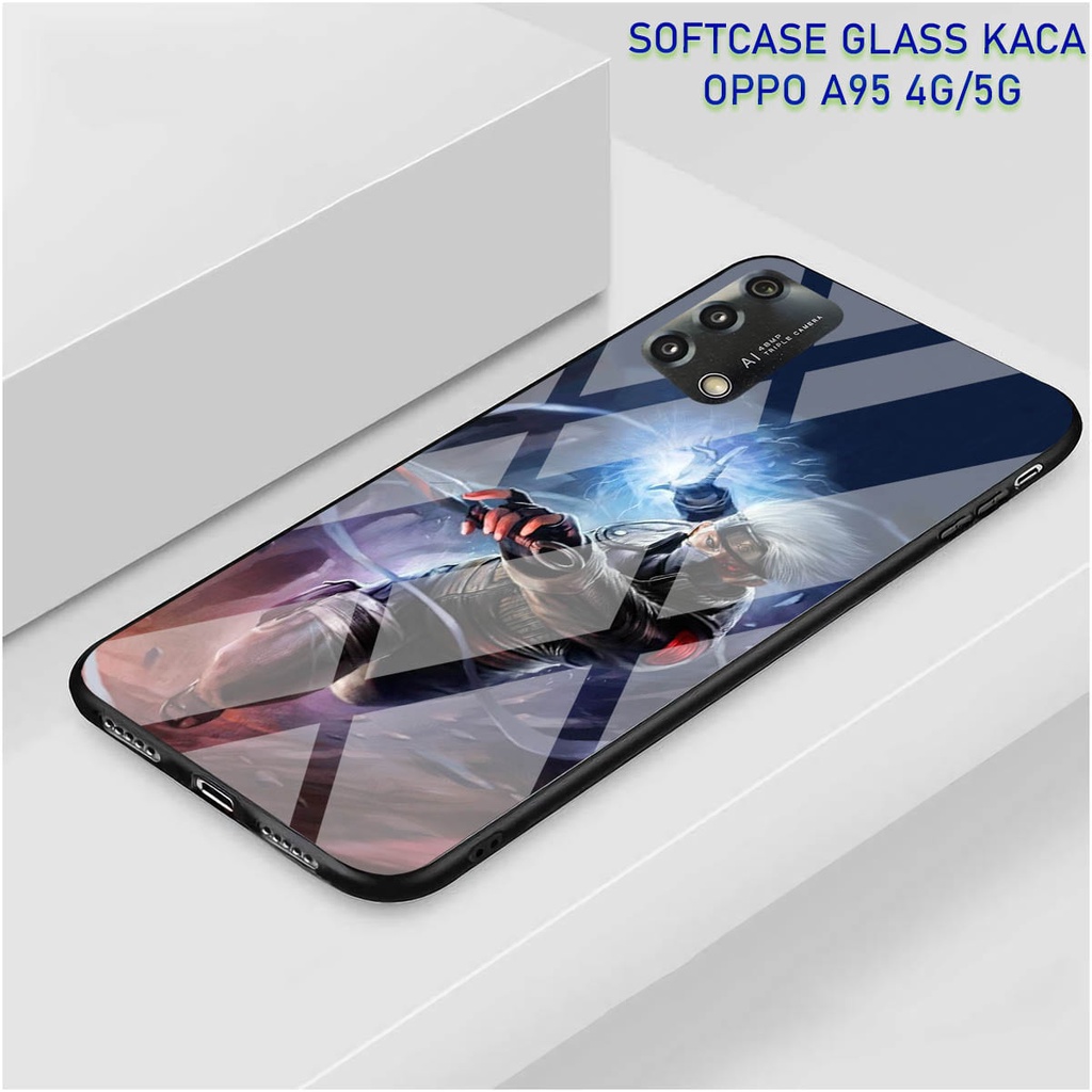Softcase Glass Kaca OPPO A95 [4G]- Case Hp Pelindung Handphone OPPO A95 [5G] [ A100]