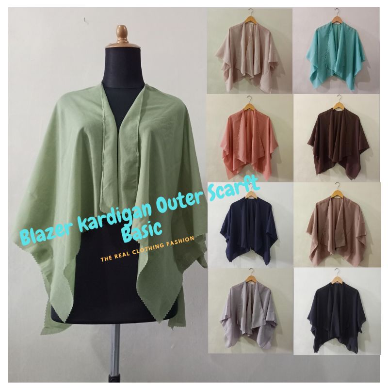 Blazer Outer Scarf Kimono Basic Kekinian/ Batwing Outer Scarf Cardigan Terpopuler Polosan