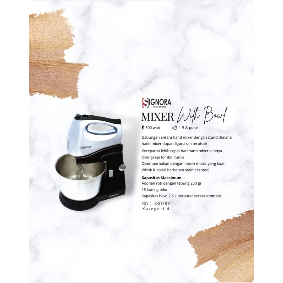 STAND MIXER WITH BOWL SIGNORA 2.5L