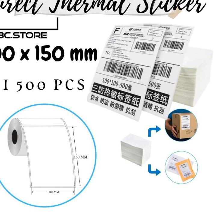 

45G♚ Kertas Thermal Sticker/Label sticker thermal 100 x 150 MM Barcode UK A6 Murah Koleksi Terbaru