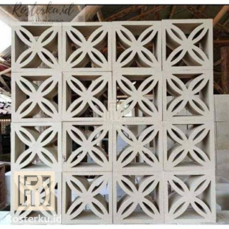 Roster beton minimalis motif kawung