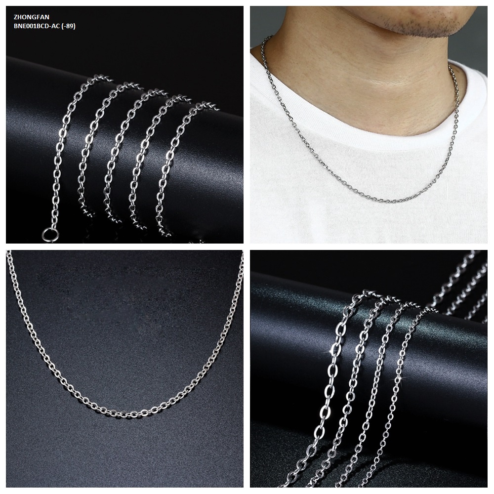 Kalung Rantai Bahan Stainless Steel Warna Silver Harga/1pc