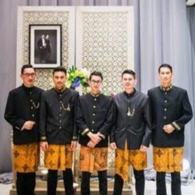beskap Sunda bordir kostum pria tradisional nan alegan hitam standart
