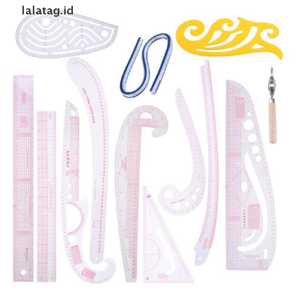 [lalatag] Curve Sewing Set Penggaris Jahit Cutg Ruler Sample Baju Metric Yard [ID]