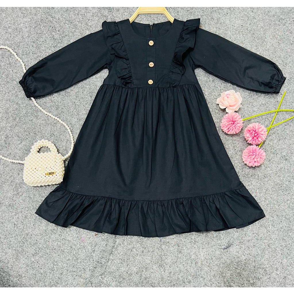 Jimmedy.id - Dress Anak Perempuan/Gamis Anak Bahan Katun Untuk Anak Usia 3-7 Tahun