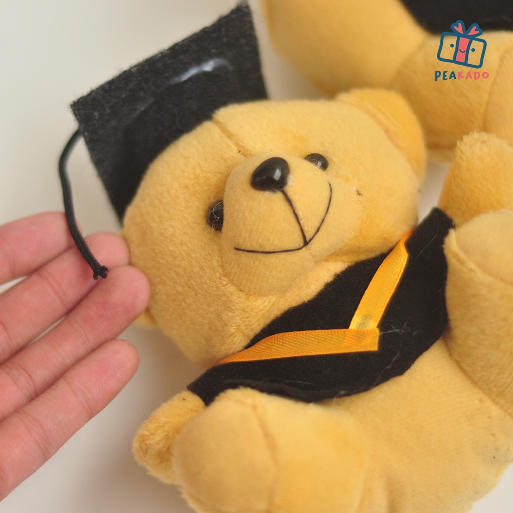 Boneka Wisuda Mini Kecil Custom Slempang Nama Teddy Bear Graduation Baju Toga Souvenir Hampers Hadiah Beruang