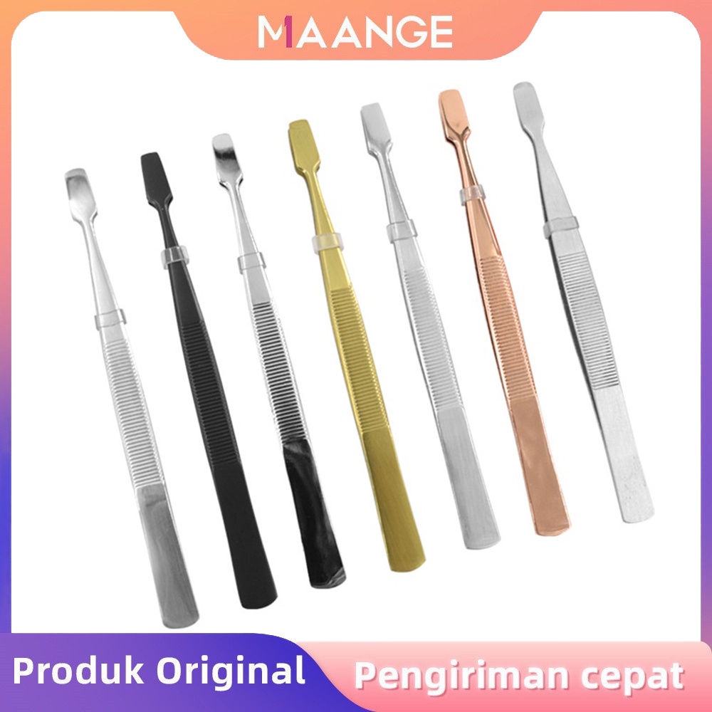 MAANGE Penjepit Perangko Lurus Model Tipis Penjepit Rambut Alat Bantu Bulu Mata Palsu Penjepit Rambut 0351