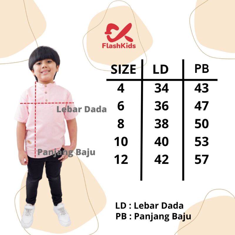 Flashkids Kemeja Anak Koko 4-12 Thn