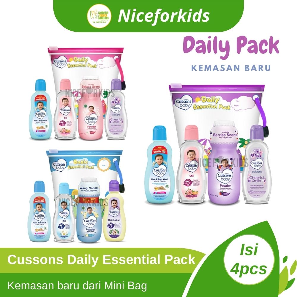 Cussons Baby Daily Essential Pack isi 4 / Paket Hadiah Bayi Baru Lahir / Kado Perawatan Mandi Bayi