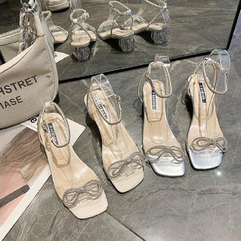 [✅BISA COD] Sandal Wanita Import Pita Crystal Tali VIRAL 2022 21908