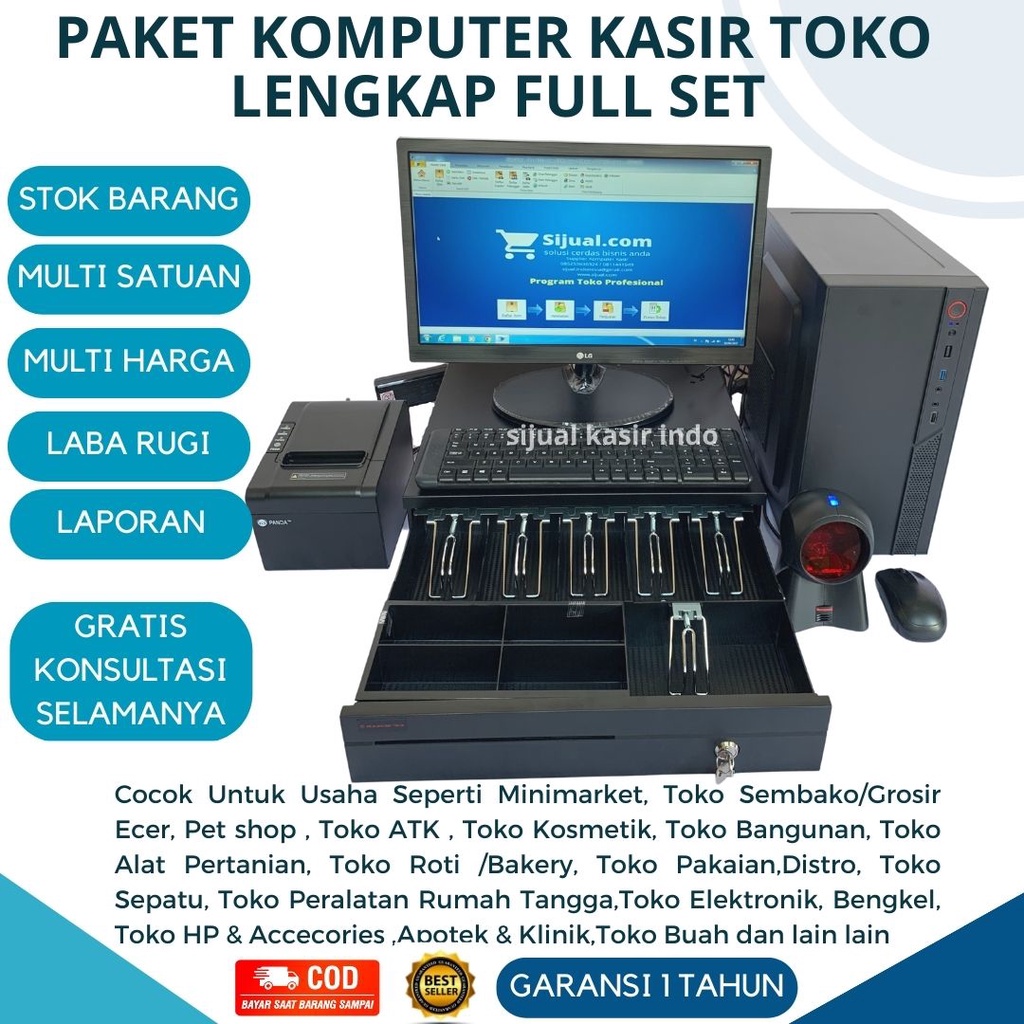 Komputer Kasir Toko Lengkap Siap Pakai Komputer Kasir Retail Komputer Kasir Minimarket