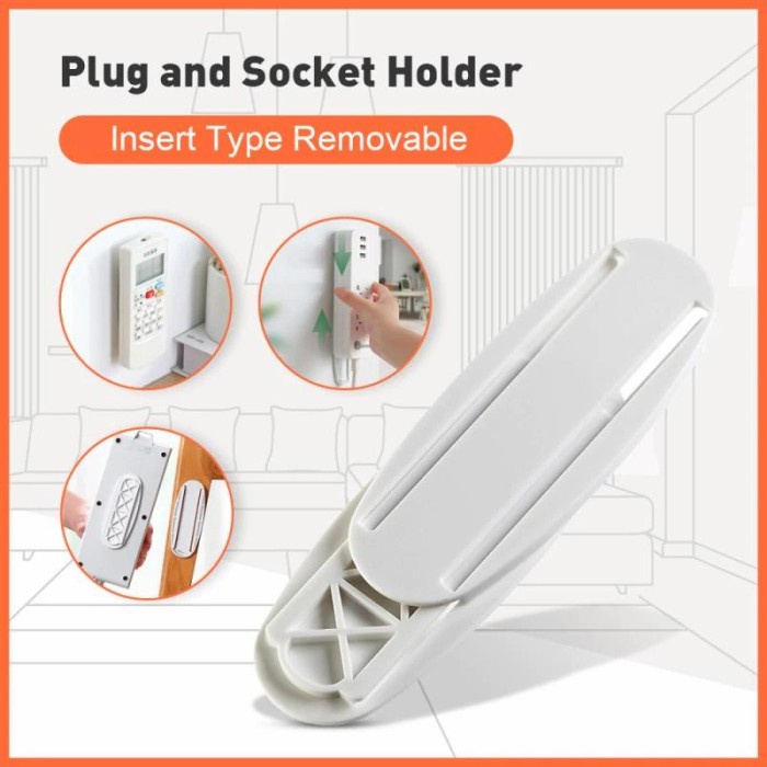 barokahgamis wall mounted fixed Power Plug Socket Holder papan Colokan Stop Kontak