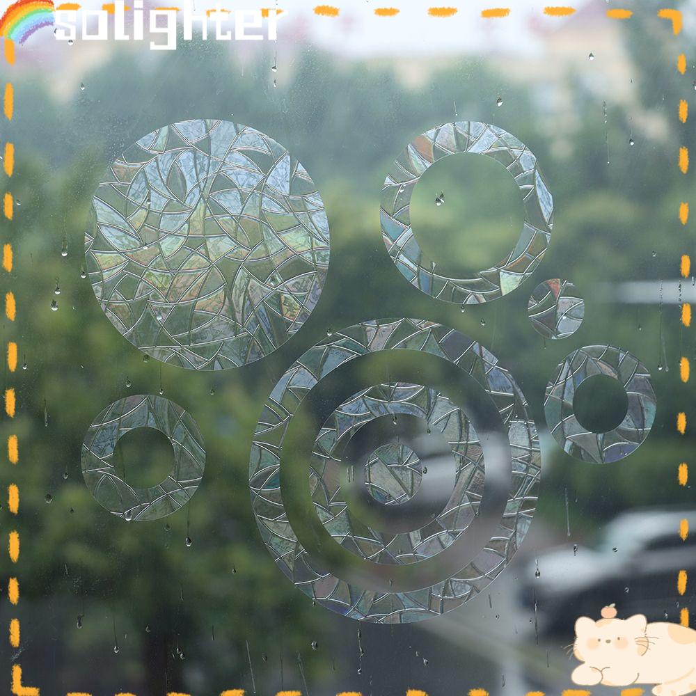 Solighter Circle Window Clings 16buah Decals Jendela PVC Pelangi