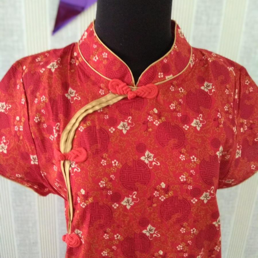 cheong sam wanita merah chinese new year costume