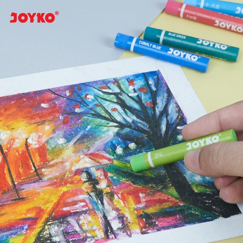 oil pastel joyko OP-12CR crayon joyko 12 warna krayon joyko