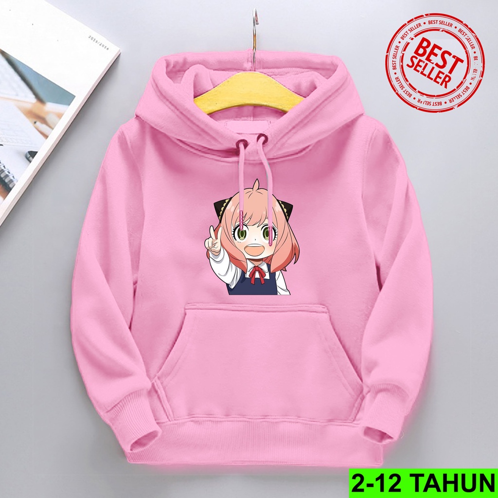Hoodie Anya Forger Anak Perempuan Laki Laki Hodie Anya Spy X Family Anak Usia 2 3 4 5 6 7 8 9 10 11 12 Tahun Jaket Anak Cewek Cowok