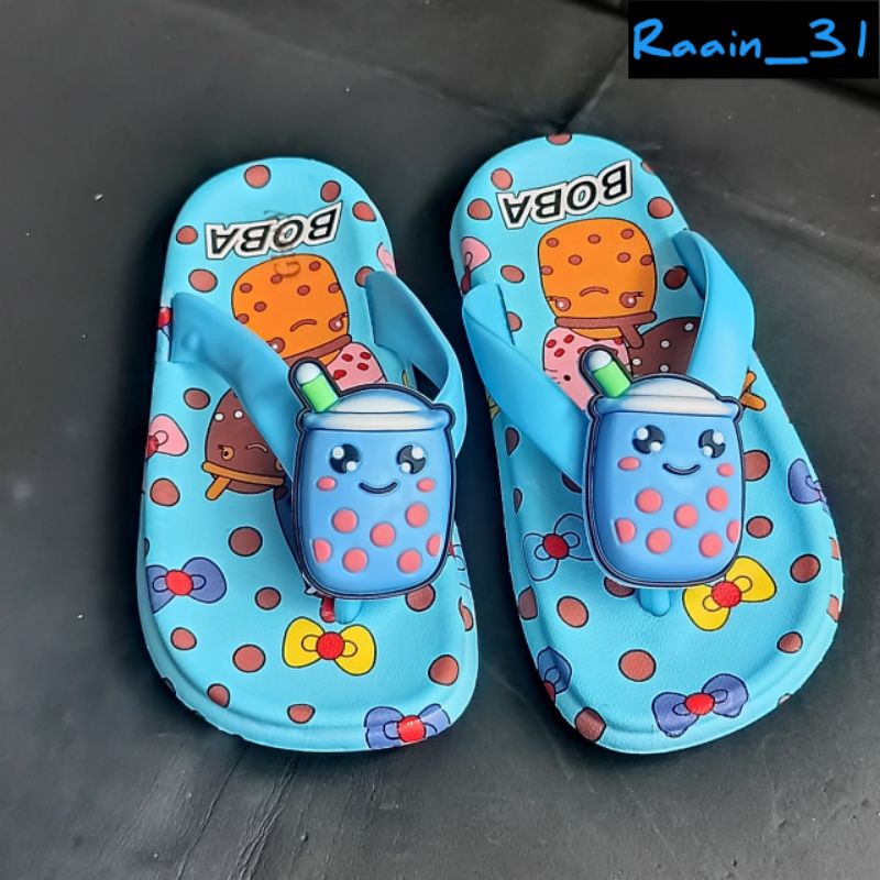 Sandal boba anak perempuan terbaru Sandal import trendy anak wanita Sendal boba lucu viral