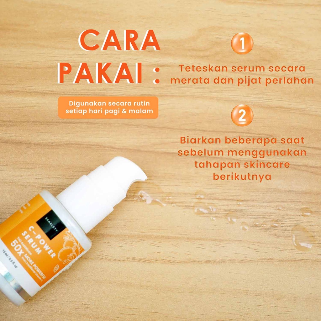 Scarlett Whitening C-Power Serum Vitamin C Scarlett C Power Face Mist Mencerahkan Wajah Serum Wajah