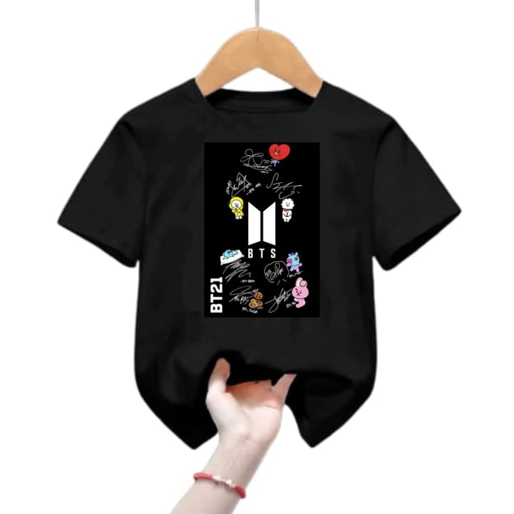 Hzl_outfit Baju Kaos Anak Anak BT21 Print Table/Kaos Anak Bayar Ditempat