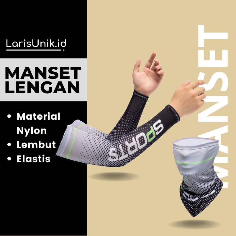 Manset Mangset Sarung Lengan Panjang Jumbo Deker Tangan Aksesoris Olahraga Kiper Futsal Sepak Bola Voly Voli Badminton Sepeda Lari Premium Tebal Adem Bahan Nilon Dekker Decker Tangan Lengan Jumbo Pria Wanita Cewek Cowok Olahraga Arm UV Protection Sleeve