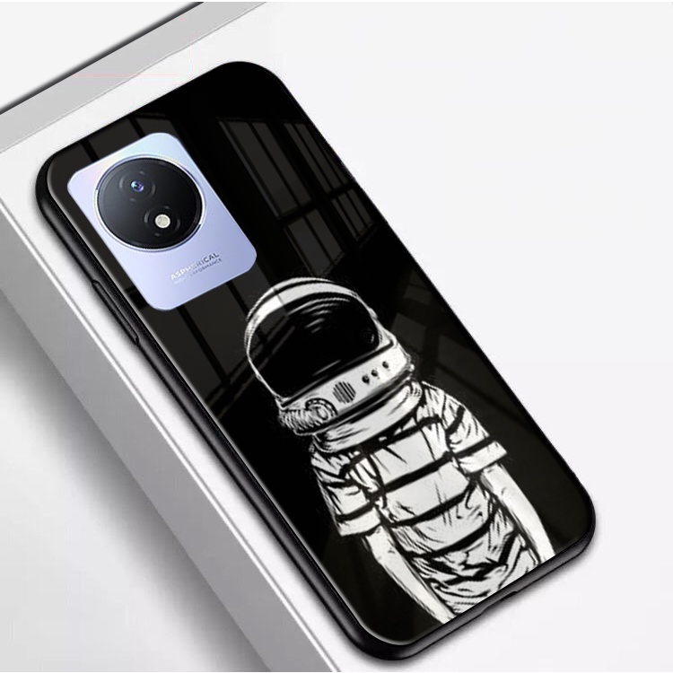 (Q13) Softcase Vivo Y02 - Softcase Kaca Vivo Y02 - Case Aesthetic Vivo Y02 - Case keren Vivo Y02 - C