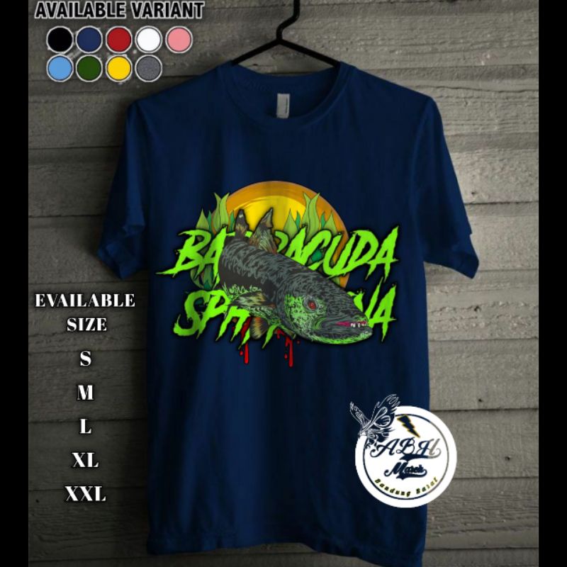 Baju Kaos T-shirt Anak laki-laki/perempuan gambar ikan CHANNA BARRACUDA  murah/bagus baju anak laki-