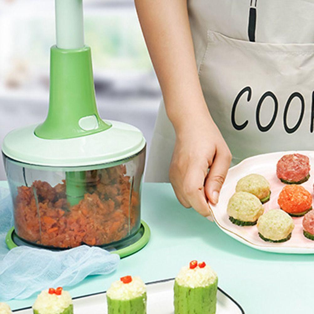 [Elegan] Penggiling Daging Dapur Bowling Shaped Blender Manual Handheld Food Chopper