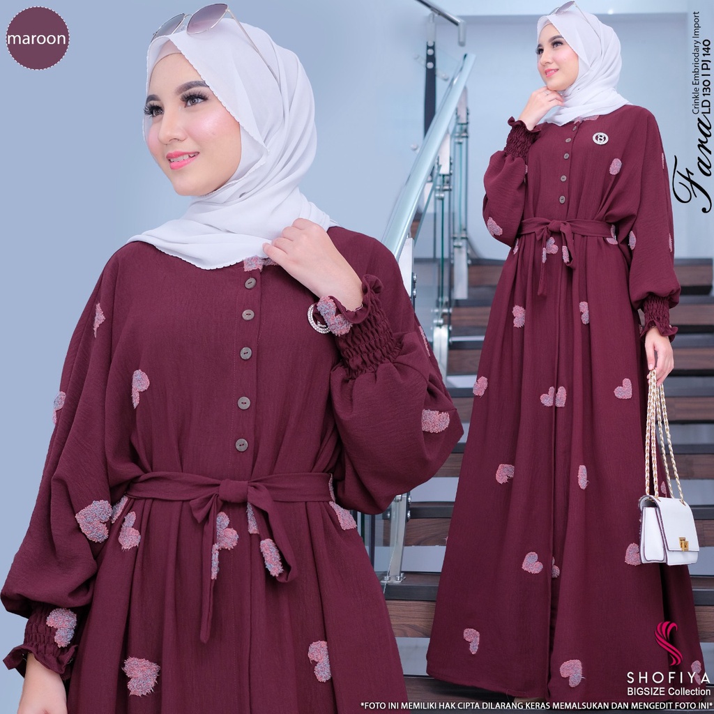 fara maxy maxi dress dres pakaian baju gamis gaun longdress mayung motif super jumbo ld 130 big over