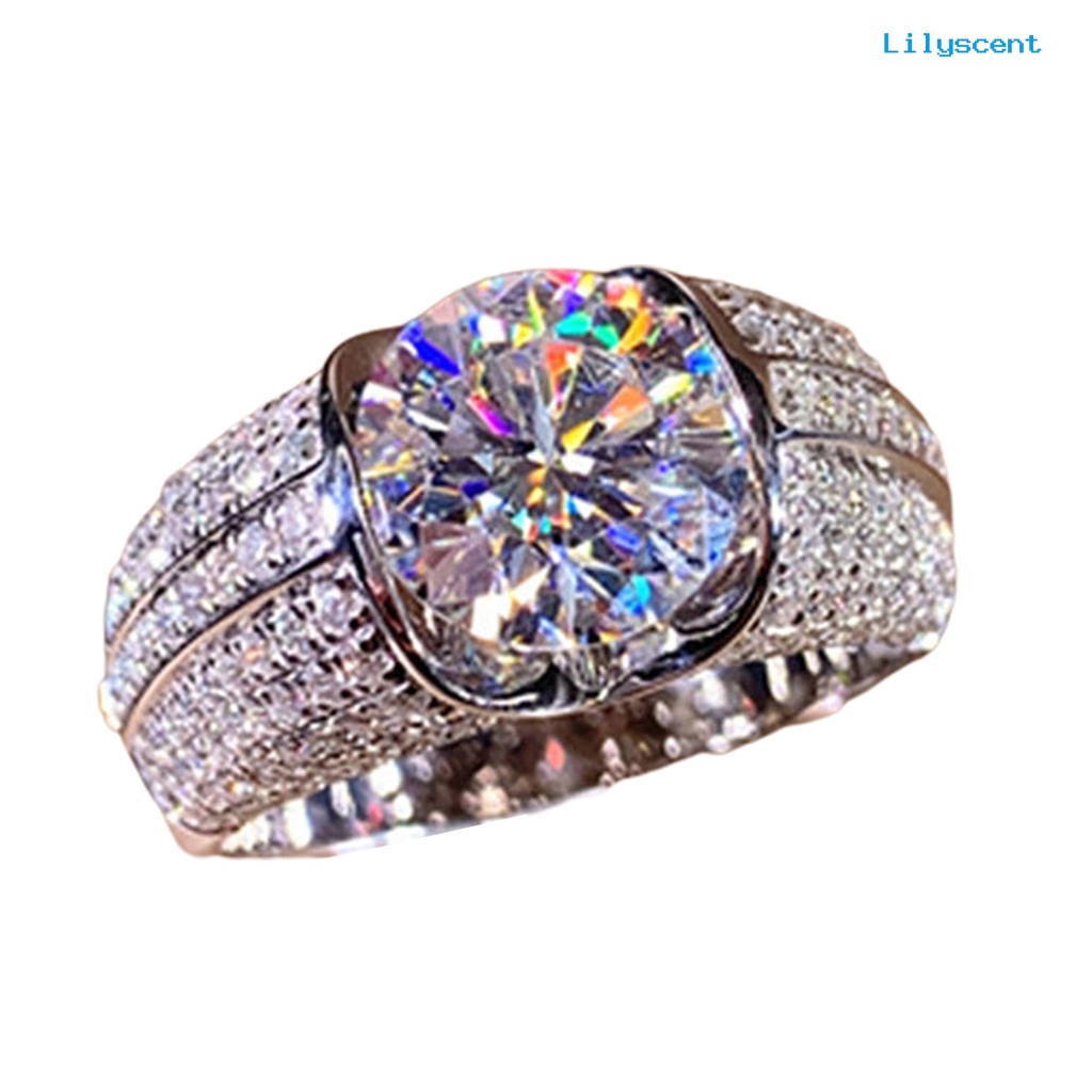 [LS] Cincin Wanita Temperamen Sederhana Alloy Cubic Zirconia Tertanam Hadiah Ideal Cincin Jari Untuk Pesta