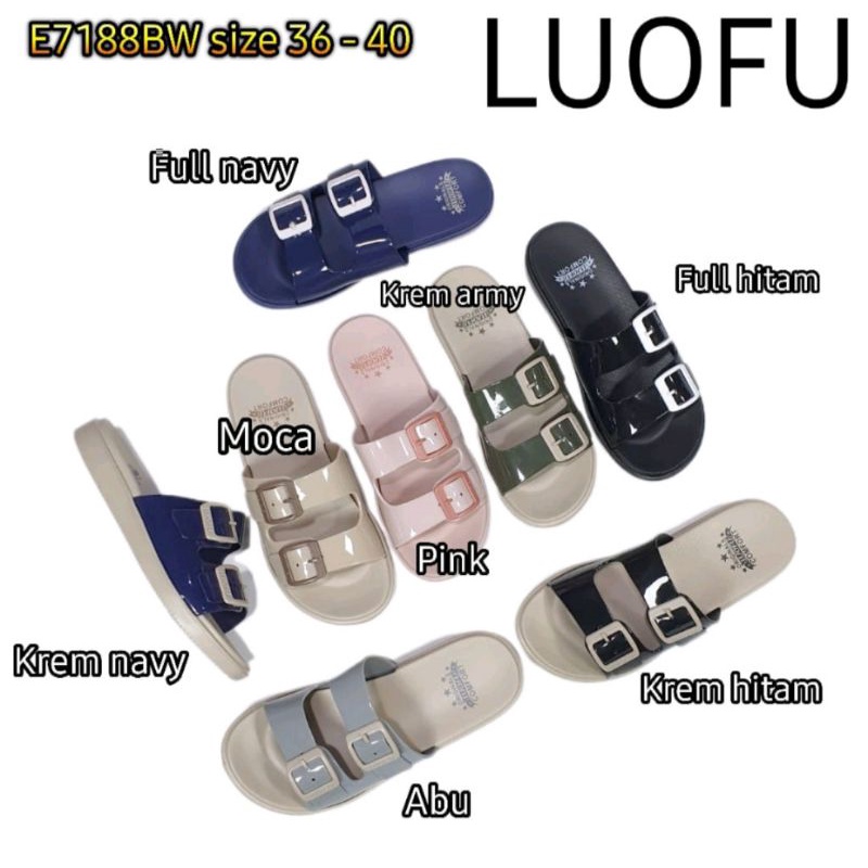 Sandal luofu Wanita Sandal jelly karet Sandal luofu Sandal Luofu import Size 36-40