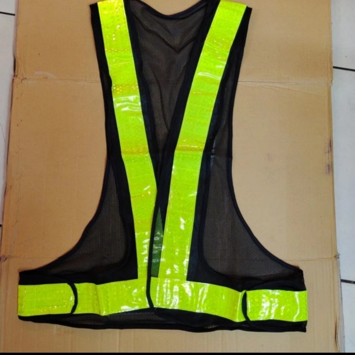 Rompi Rompi Safety Jaring Proyek Hitam Model V/ Rompi Jaring V Hitam