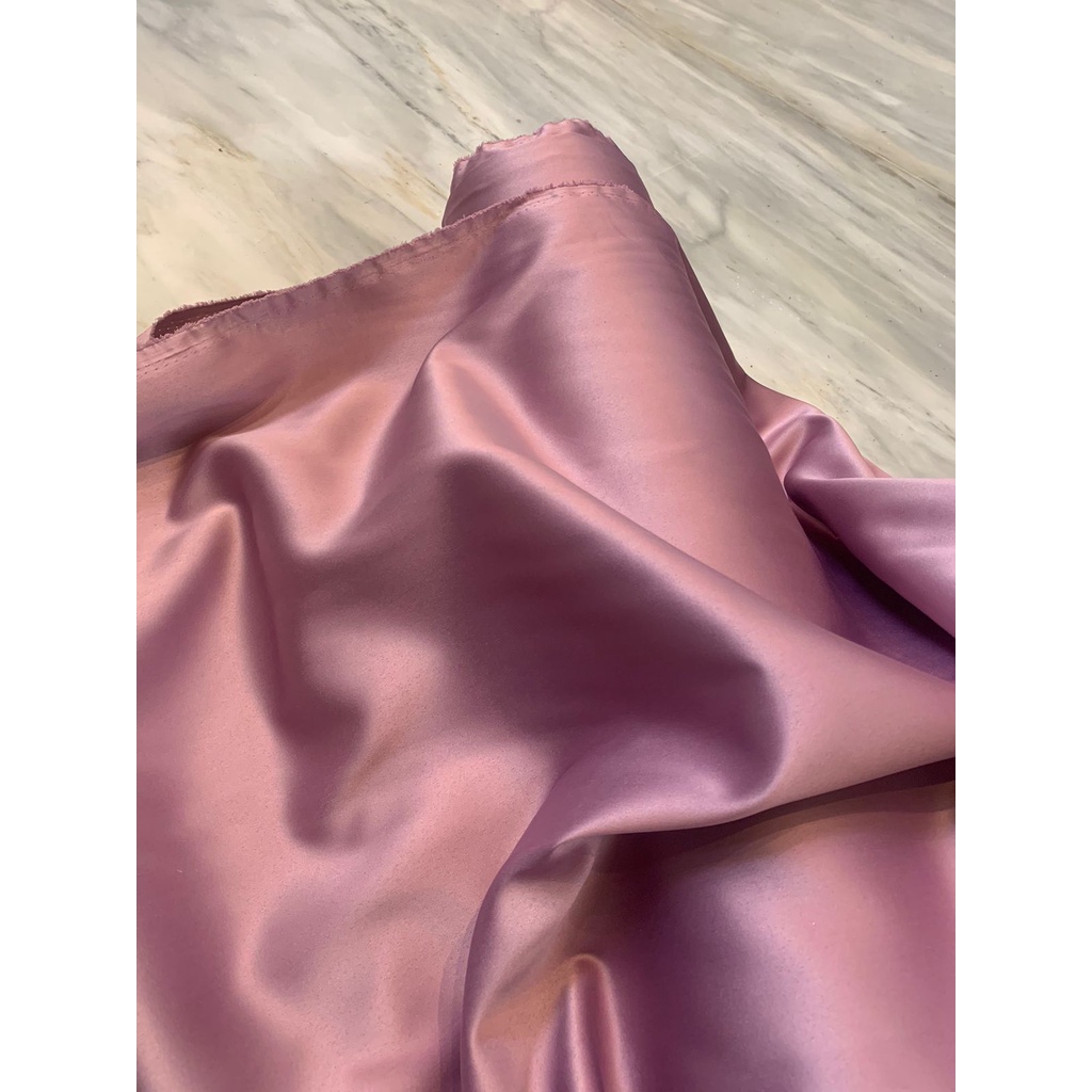 Kain Satin Velvet Premium Warna Warm Ungu Lilac Premium Meteran