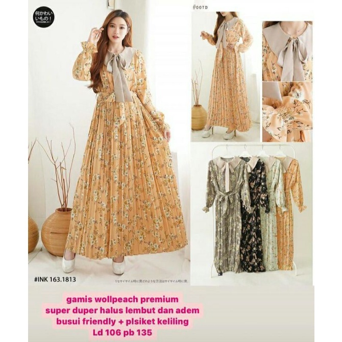 GAMIS KERAH PITA KOREA BAHAN WOLPEACH-YURI