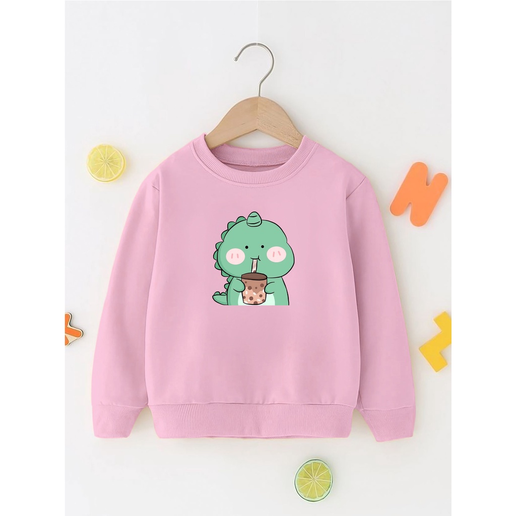 Sweater Perempuan Usia 2 - 12 Tahun Dino Series Switer Cewek Cowok