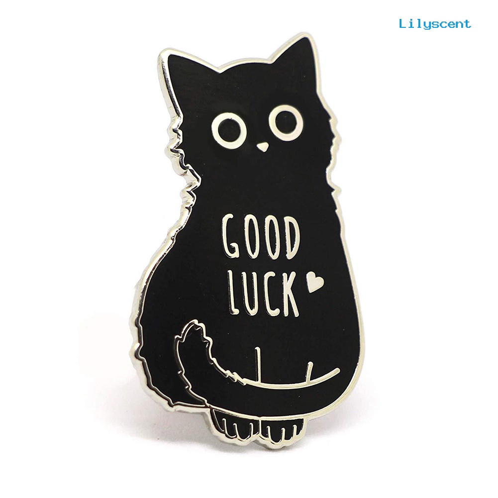 [LS] Good Luck Kartun Kucing Bentuk Bros Pin Kemeja Jaket Kerah Breastpin